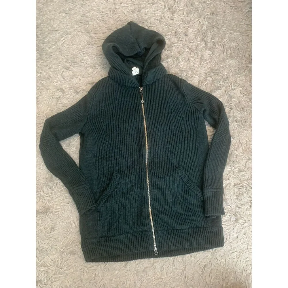 Lululemon Men's Hoodie Jacket Green Knit‎ Sz M